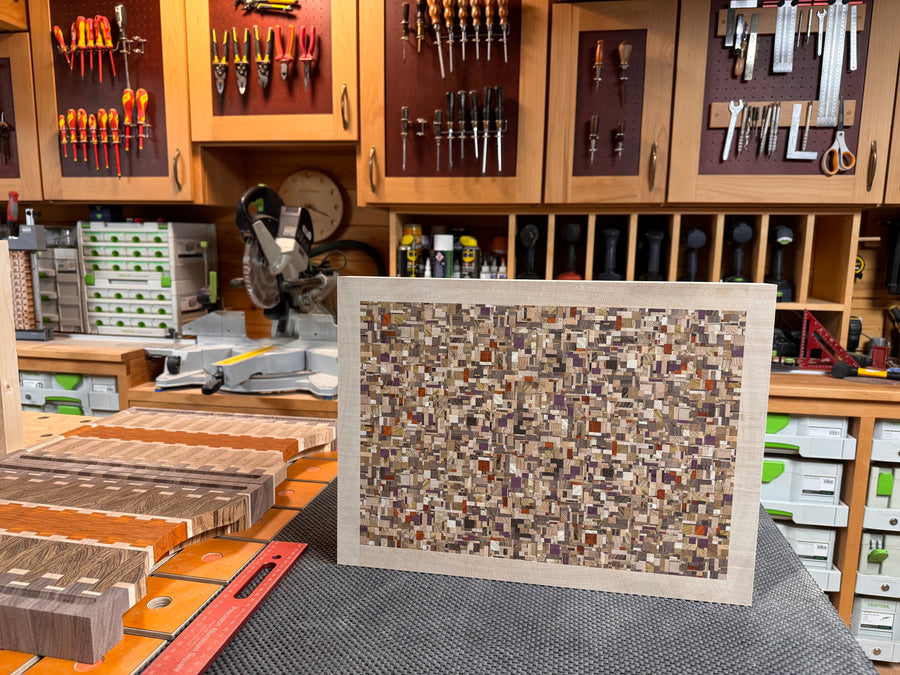 Pixelated end-grain chopping board